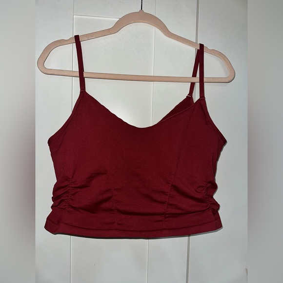NWOT Free People Good Karma Ruched Crop Tank - Sour Cherry - Picture 8 of 9